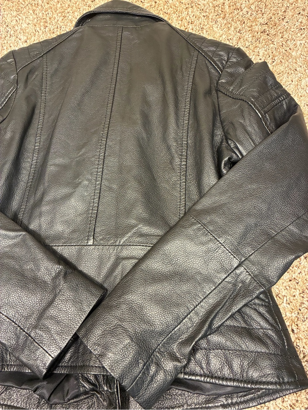 Barney’s Originals Clara 100% Sheep Leather Moto Biker Zipper Jacket - Picture 13 of 15